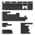 Cherry Profile Double-Shot PBT Full Set Keycaps - White on Black