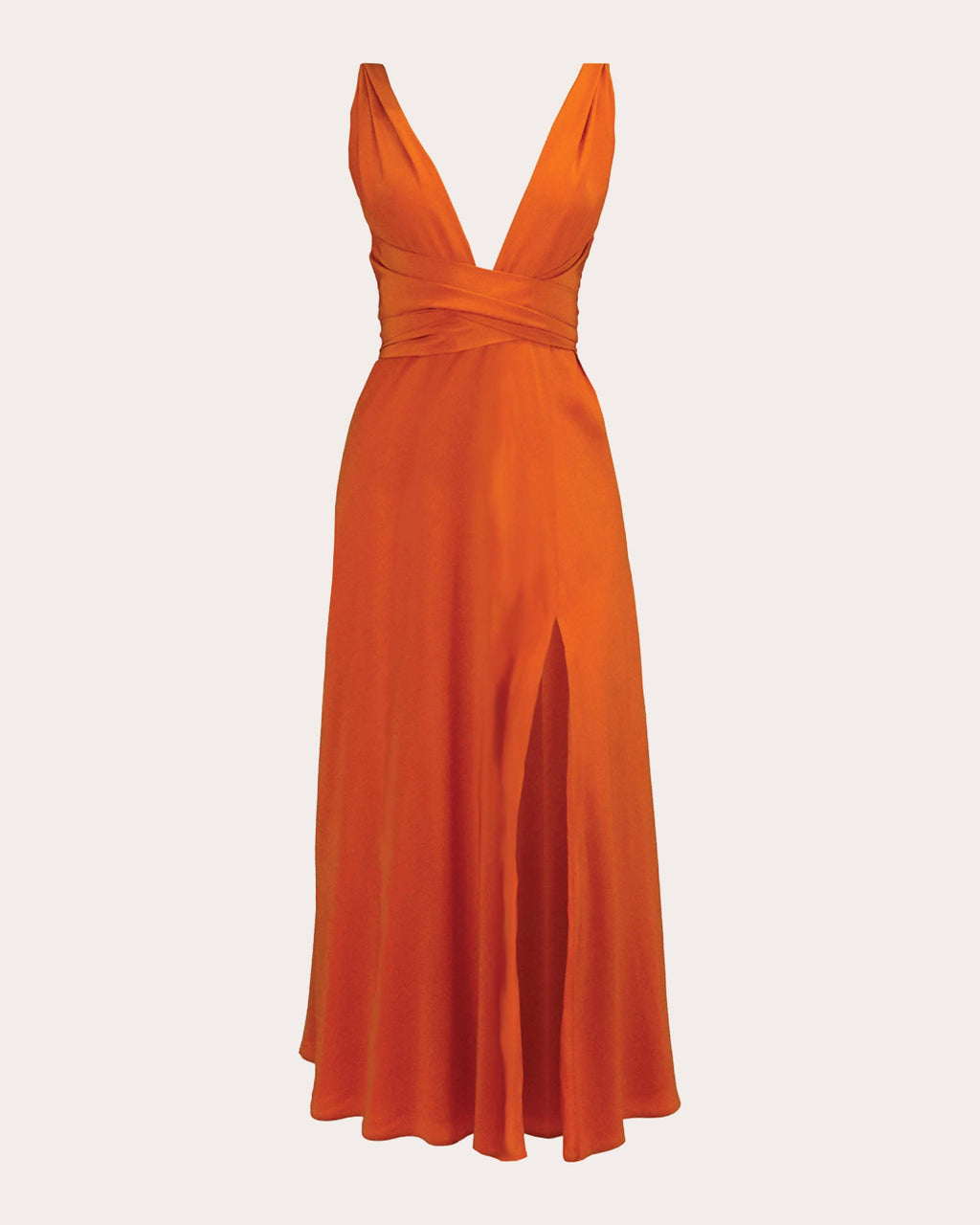 Cirrus Belted Silk-Charmeuse Midi Dress