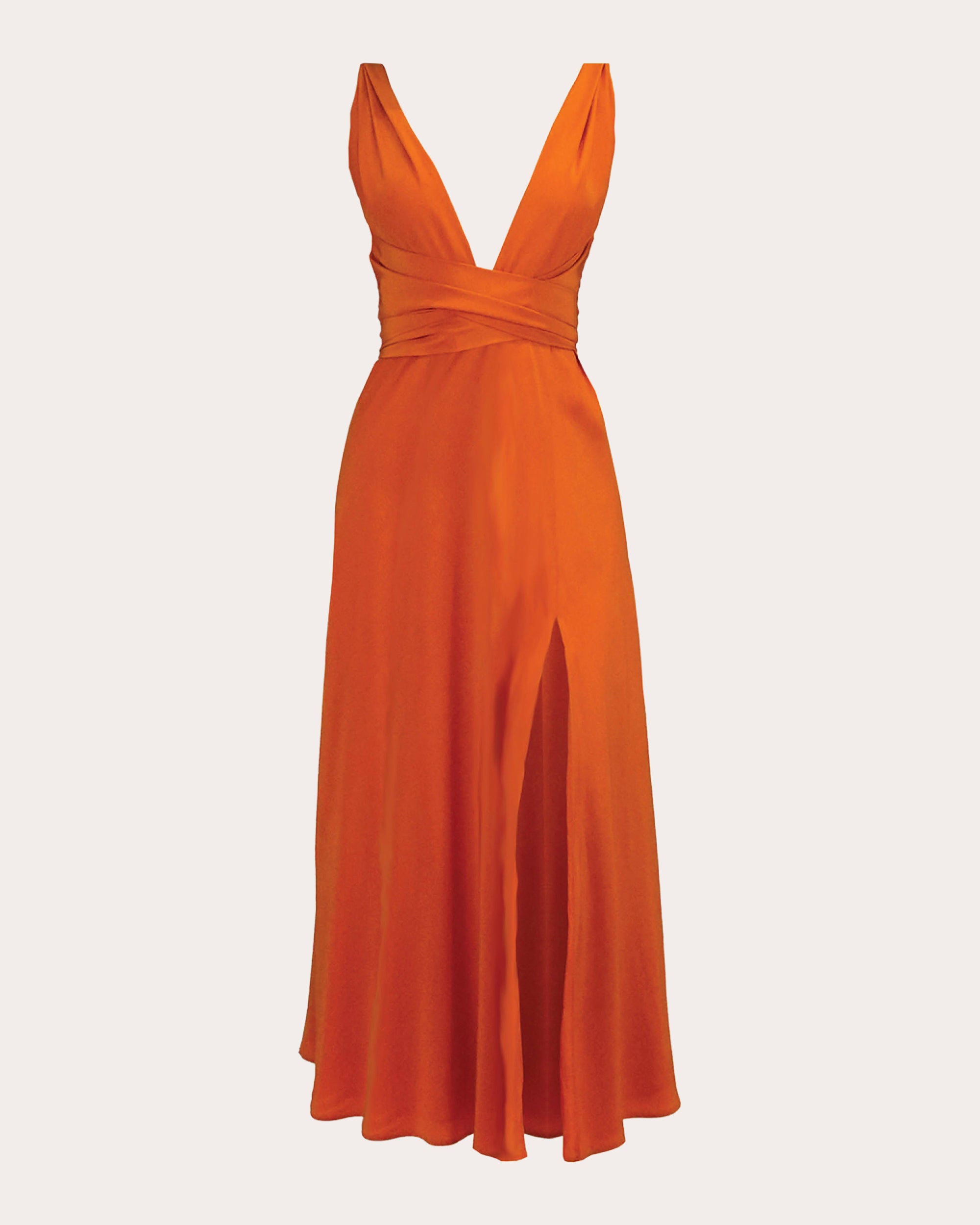 Cirrus Belted Silk-Charmeuse Midi Dress