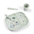 Done By Deer Foodie Dinner Set with suction Tiny Farm Green
