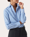 The Boyfriend Cotton-Poplin Pinstripe Shirt