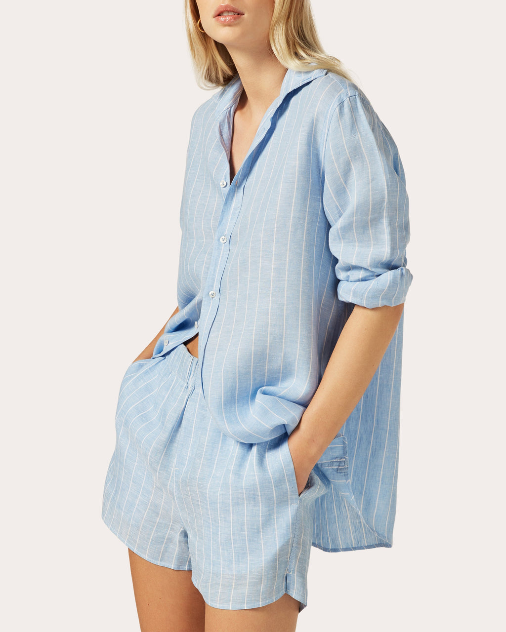 The Boyfriend Linen Stripe Shirt
