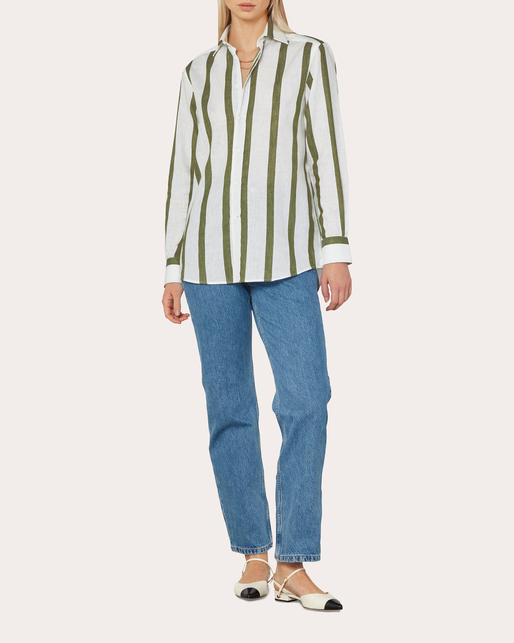The Boyfriend Linen-Cotton Striped Shirt