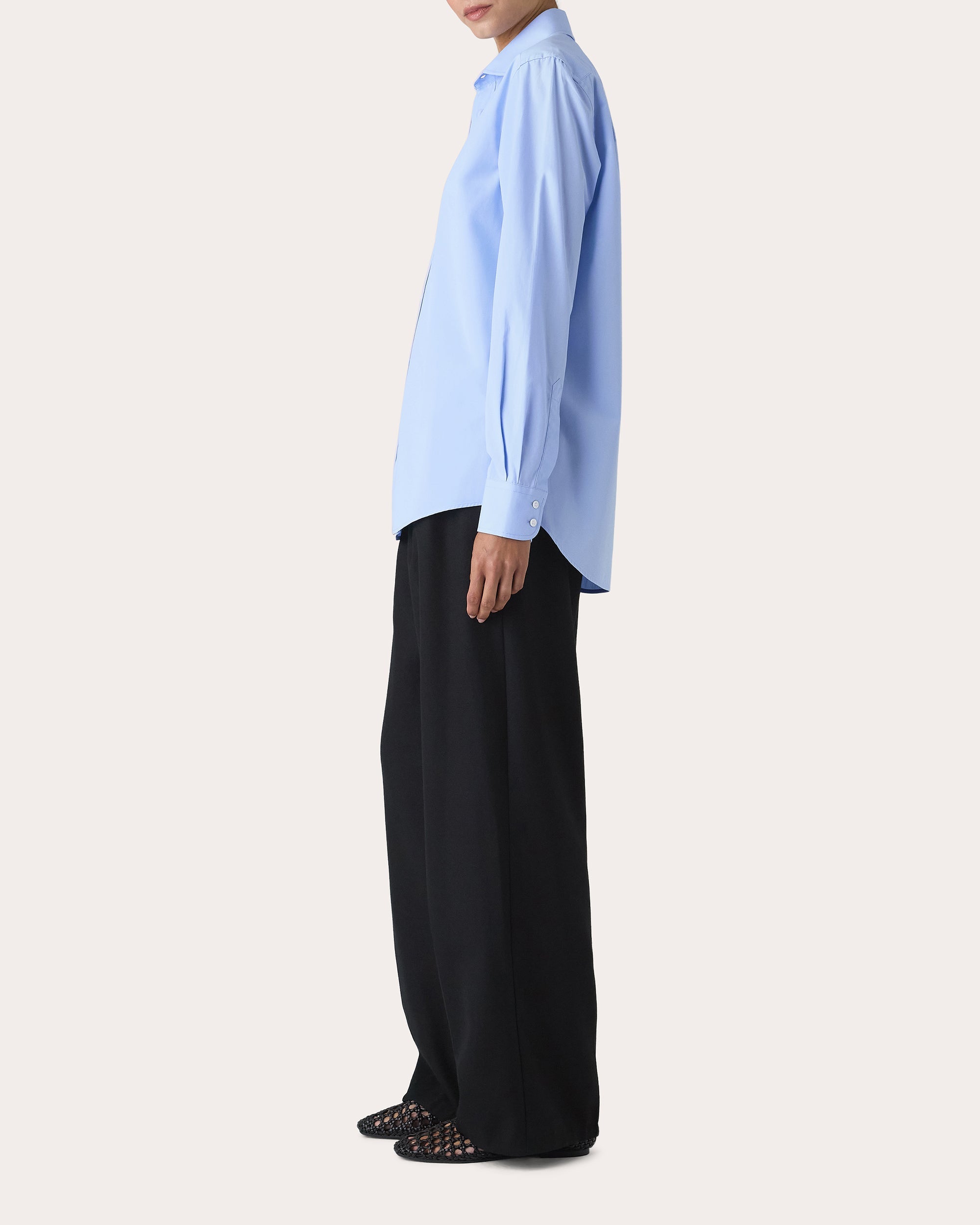 The Boyfriend Fine Poplin Button-Up