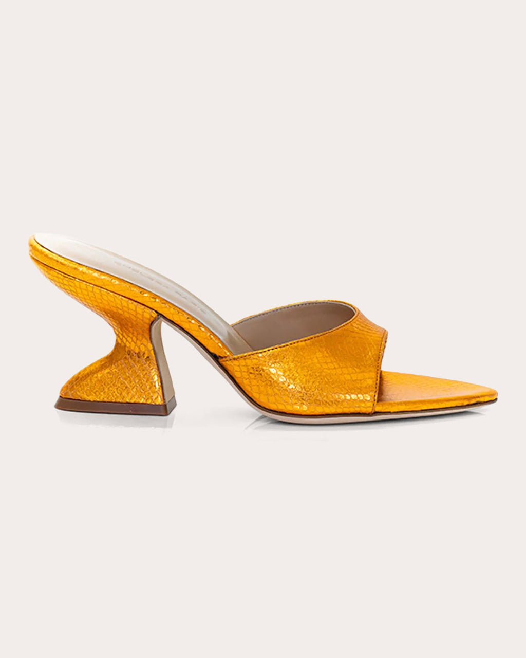 Kira Metallic Snake-Embossed Leather Sandal