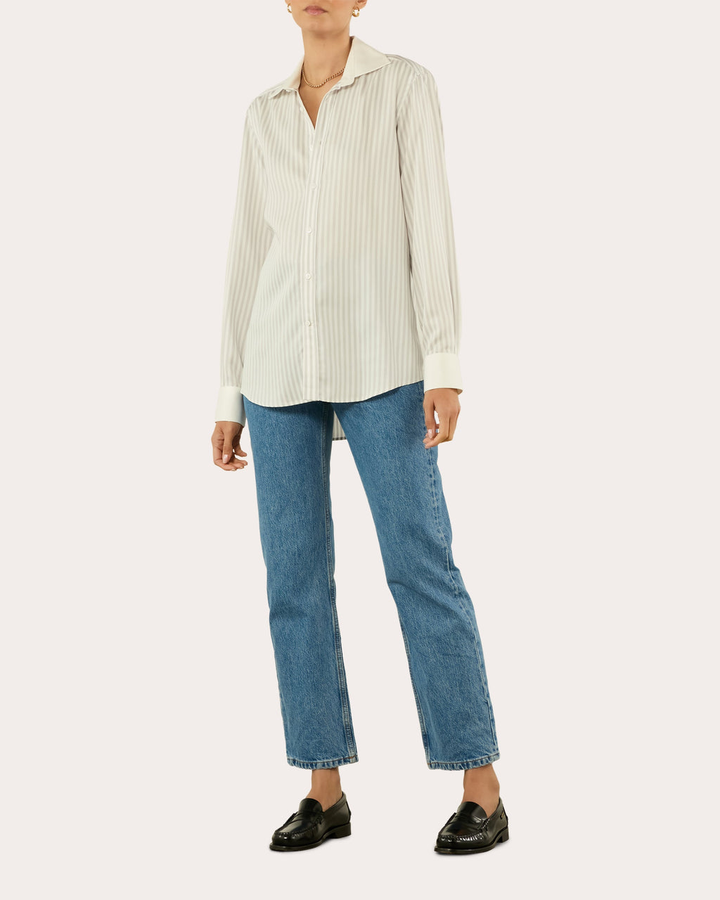 The Boyfriend Contrast Tencel™ Striped Shirt