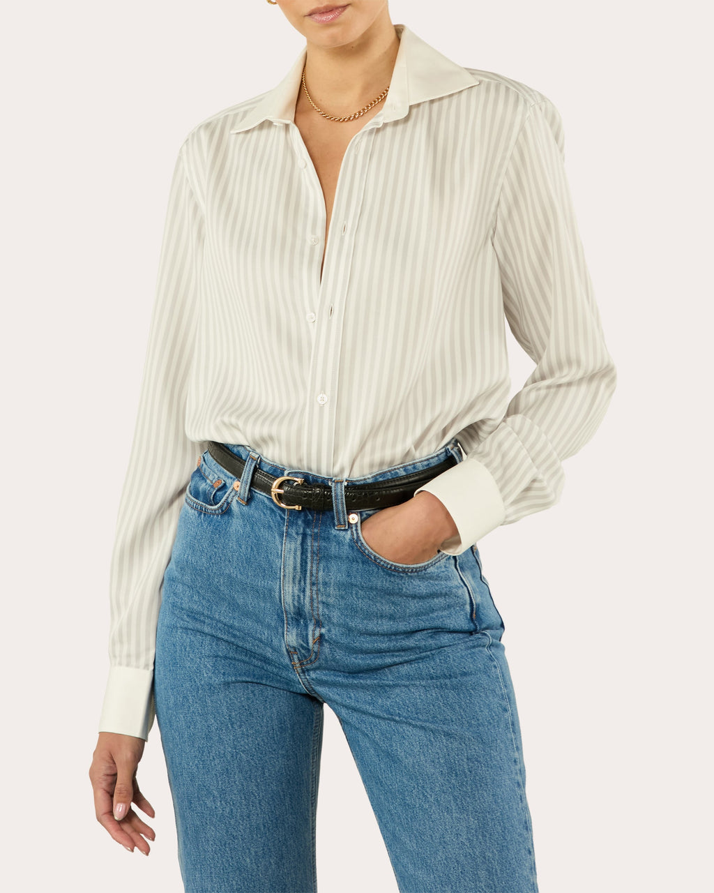 The Boyfriend Contrast Tencel™ Striped Shirt