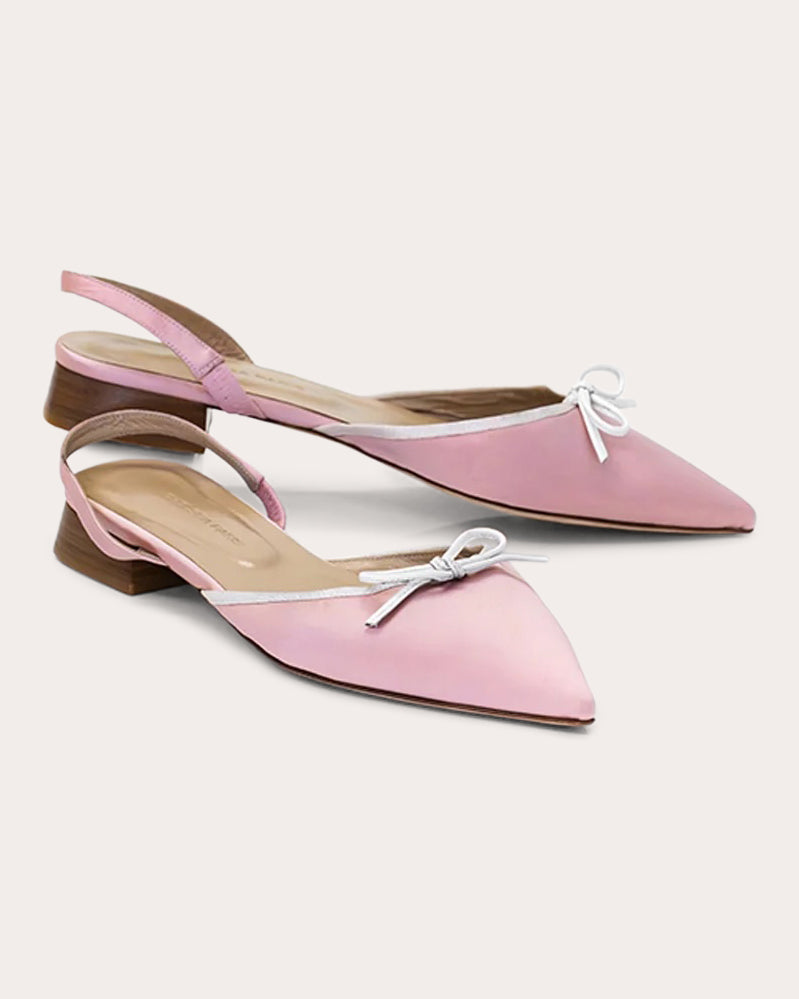 Yona Satin Pointed-Toe Slingback