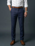 Cotton Herringbone Chino - Navy And Black
