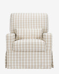 Crawford Pillowback Comfort Swivel Glider in Gingham