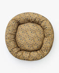 Cream Floral Printed Cotton Pet Bed