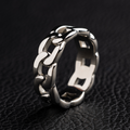Cuban Band Ring in White Gold - 7mm