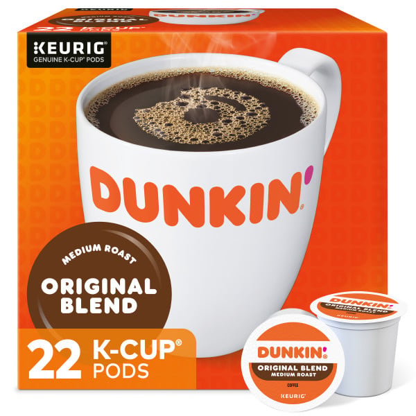 Dunkin' Original Blend K-Cups, Medium Roast – 22 Count