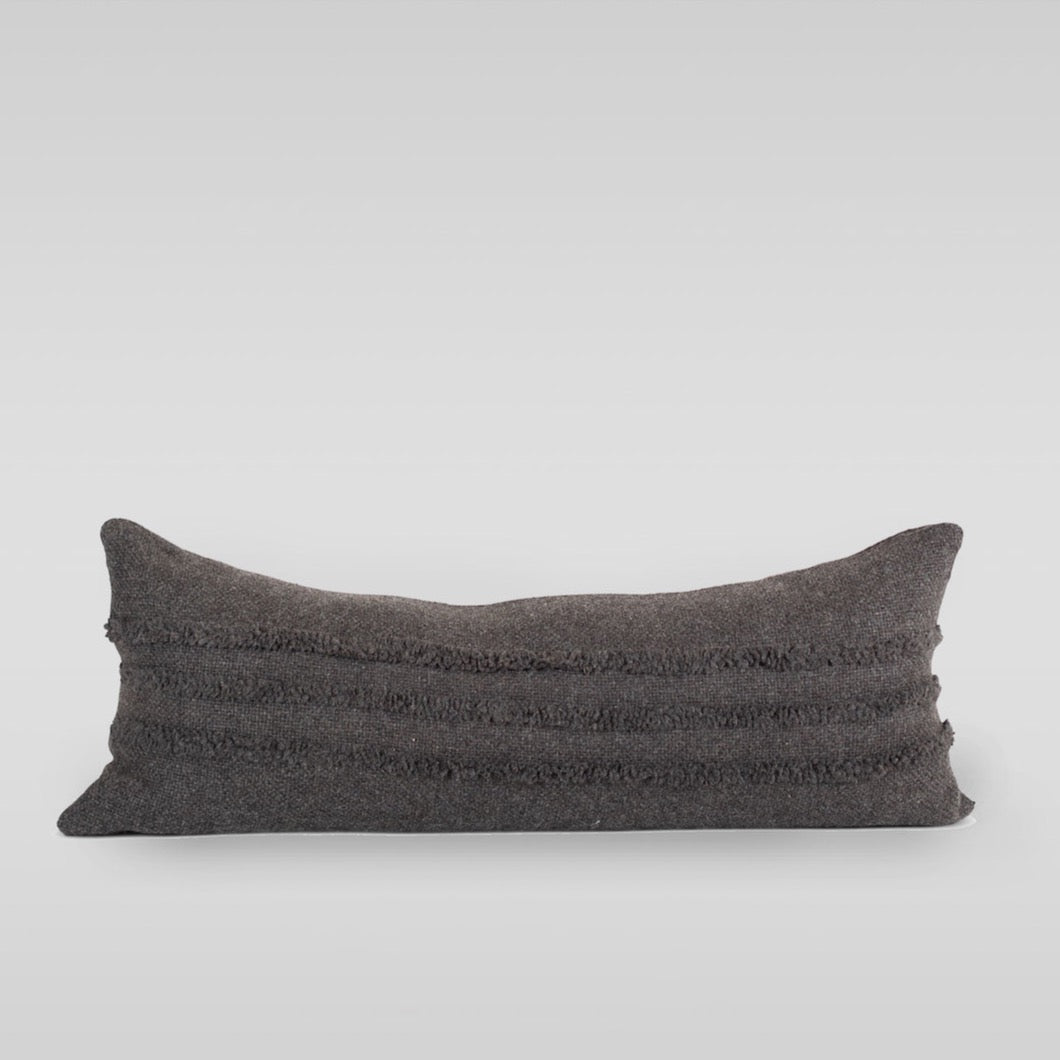 Triple Stripe Wool Lumbar Pillow, 14" x 35"