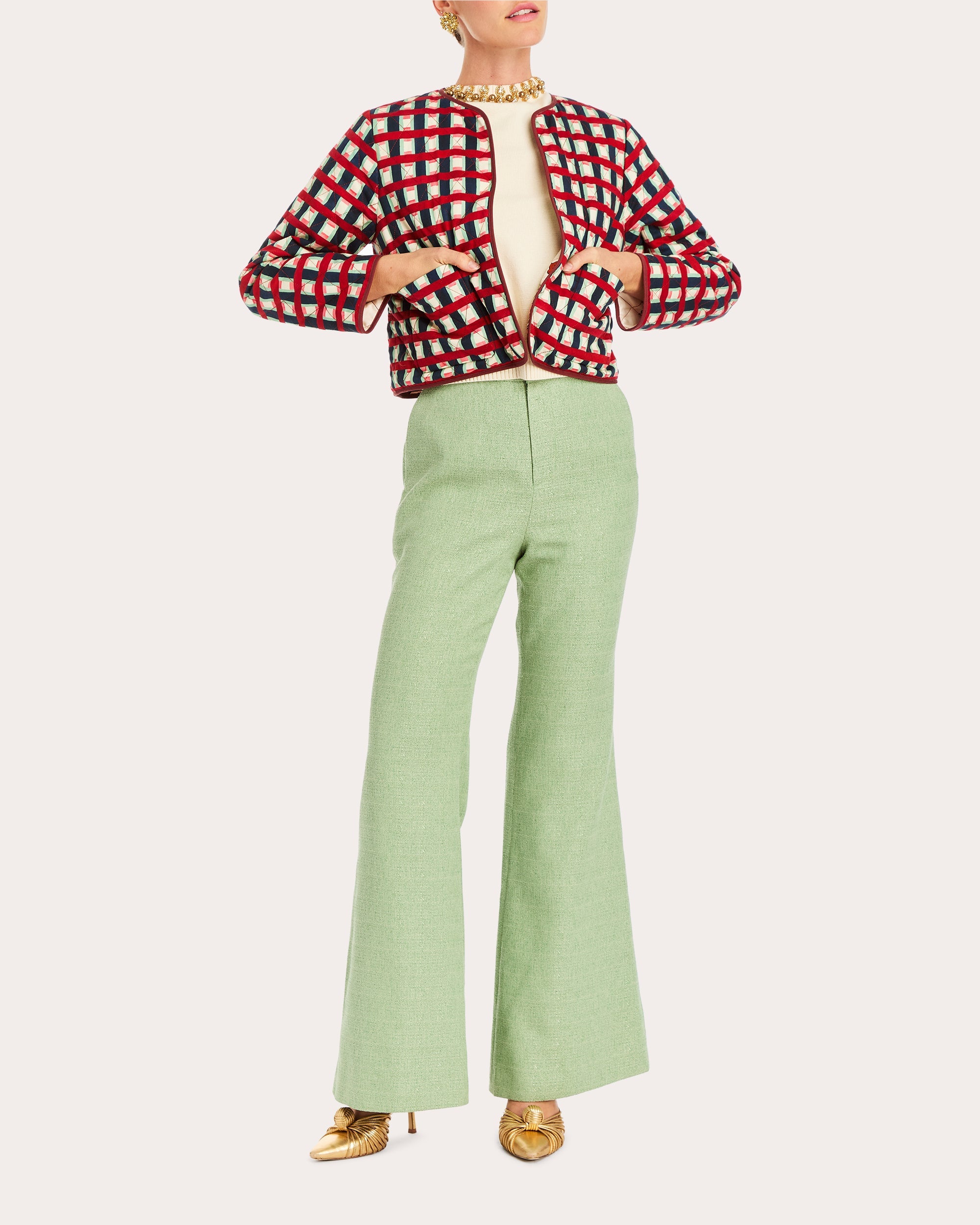 Este Reversible Cropped Quilted Cotton Jacket
