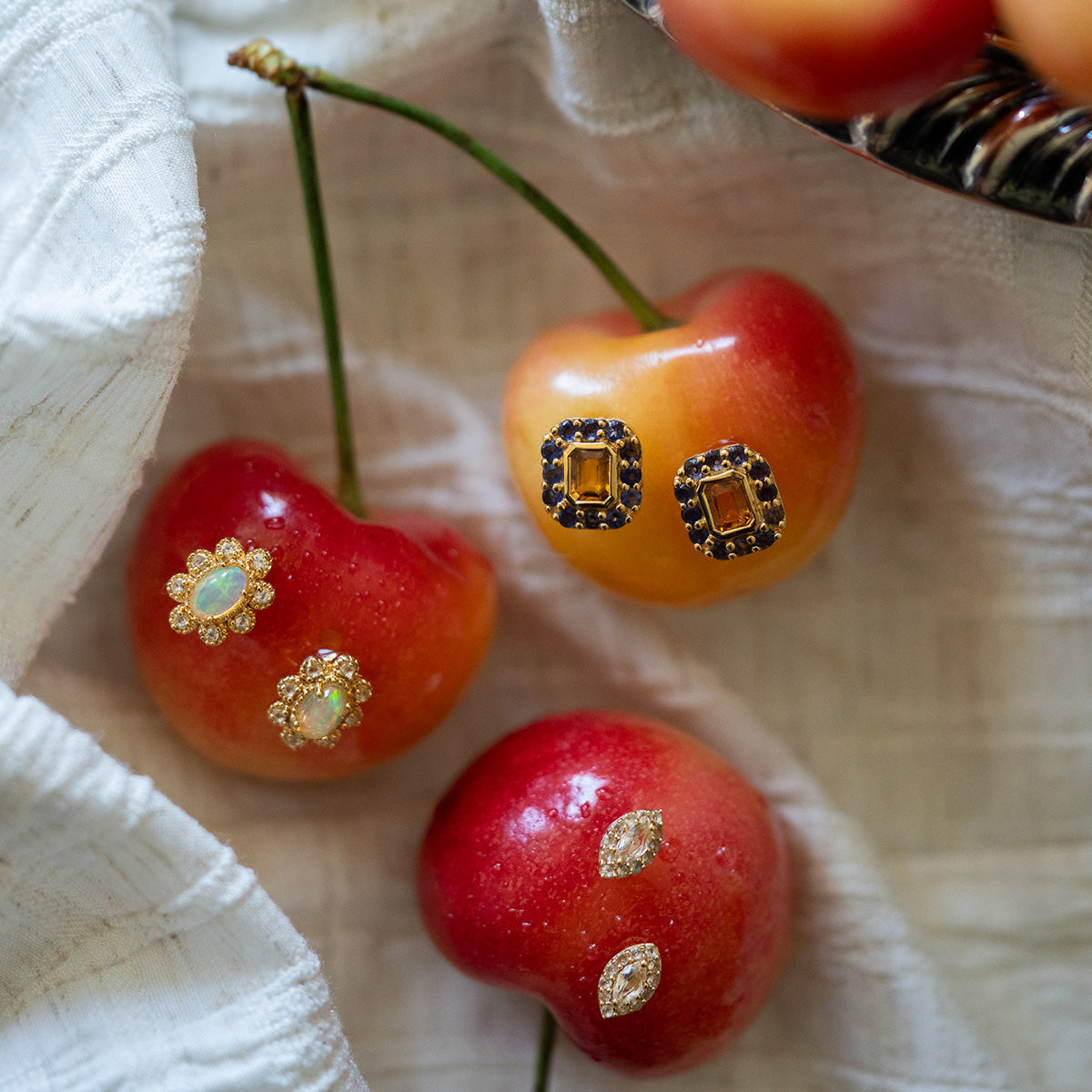 Citrine and Iolite Novella Studs