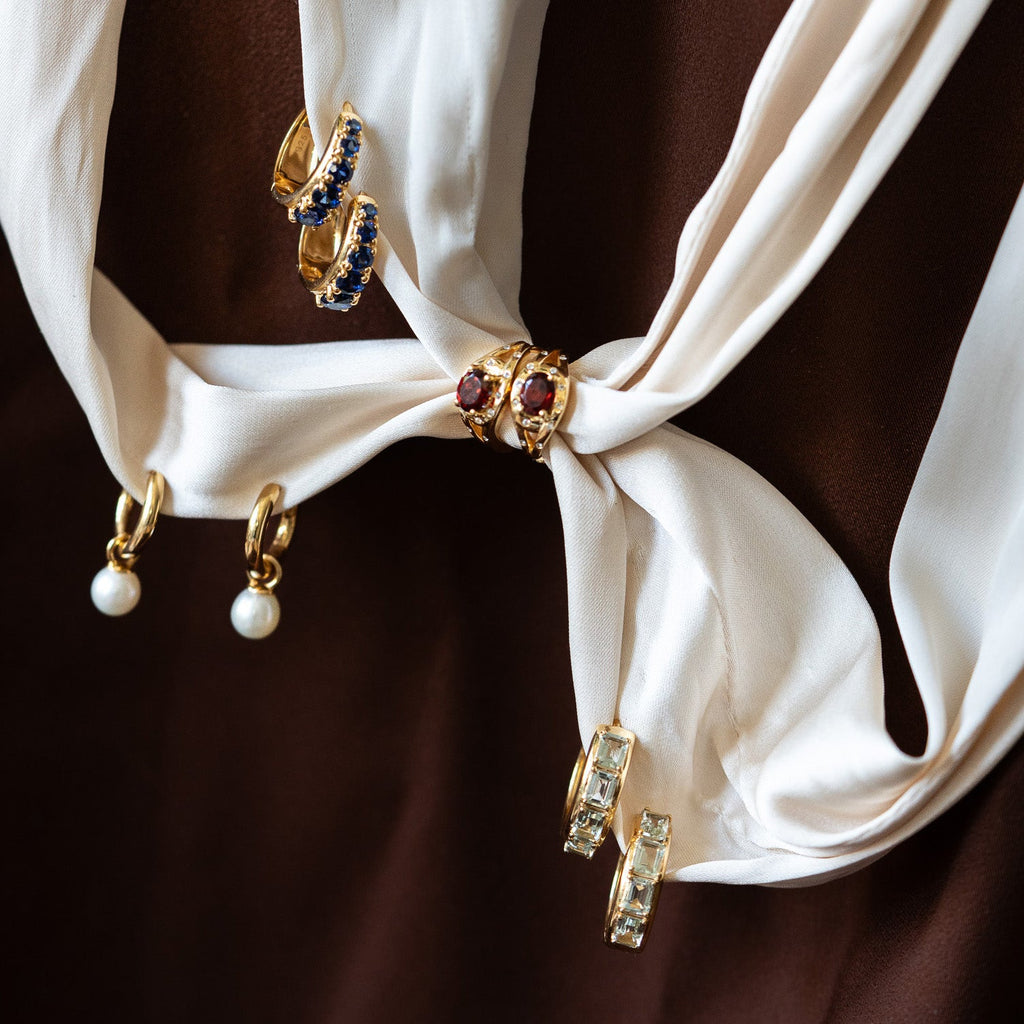 Green Amethyst Era Huggie Hoops