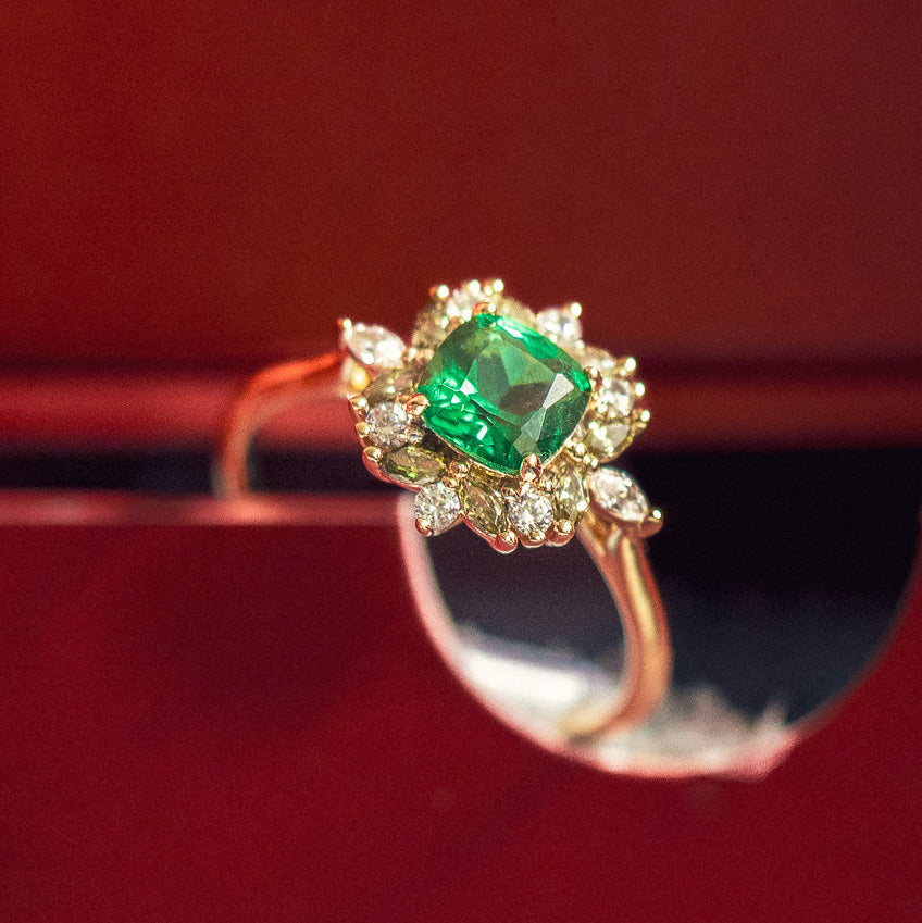 Green Gardens Vintage Inspired Ring