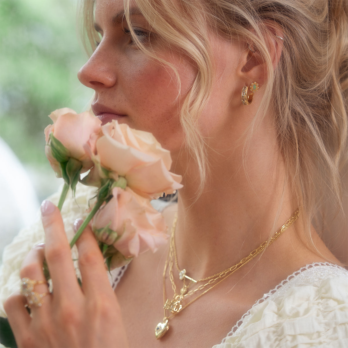 Green Amethyst Era Huggie Hoops