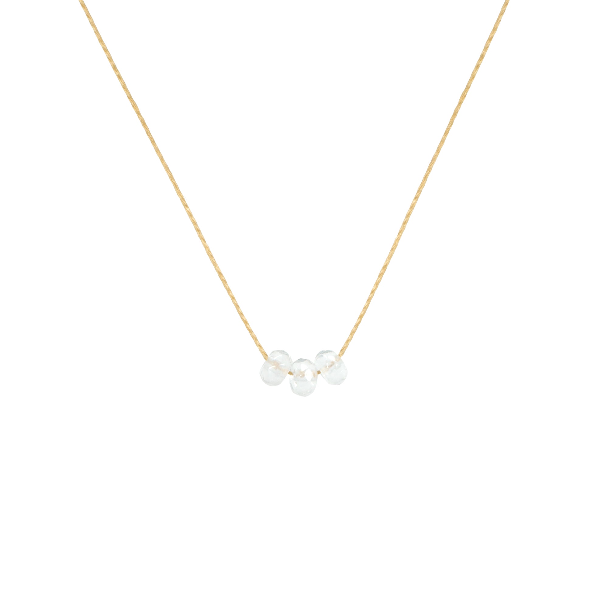 April Birthstone Make A Wish Necklace with Quartz Crystals