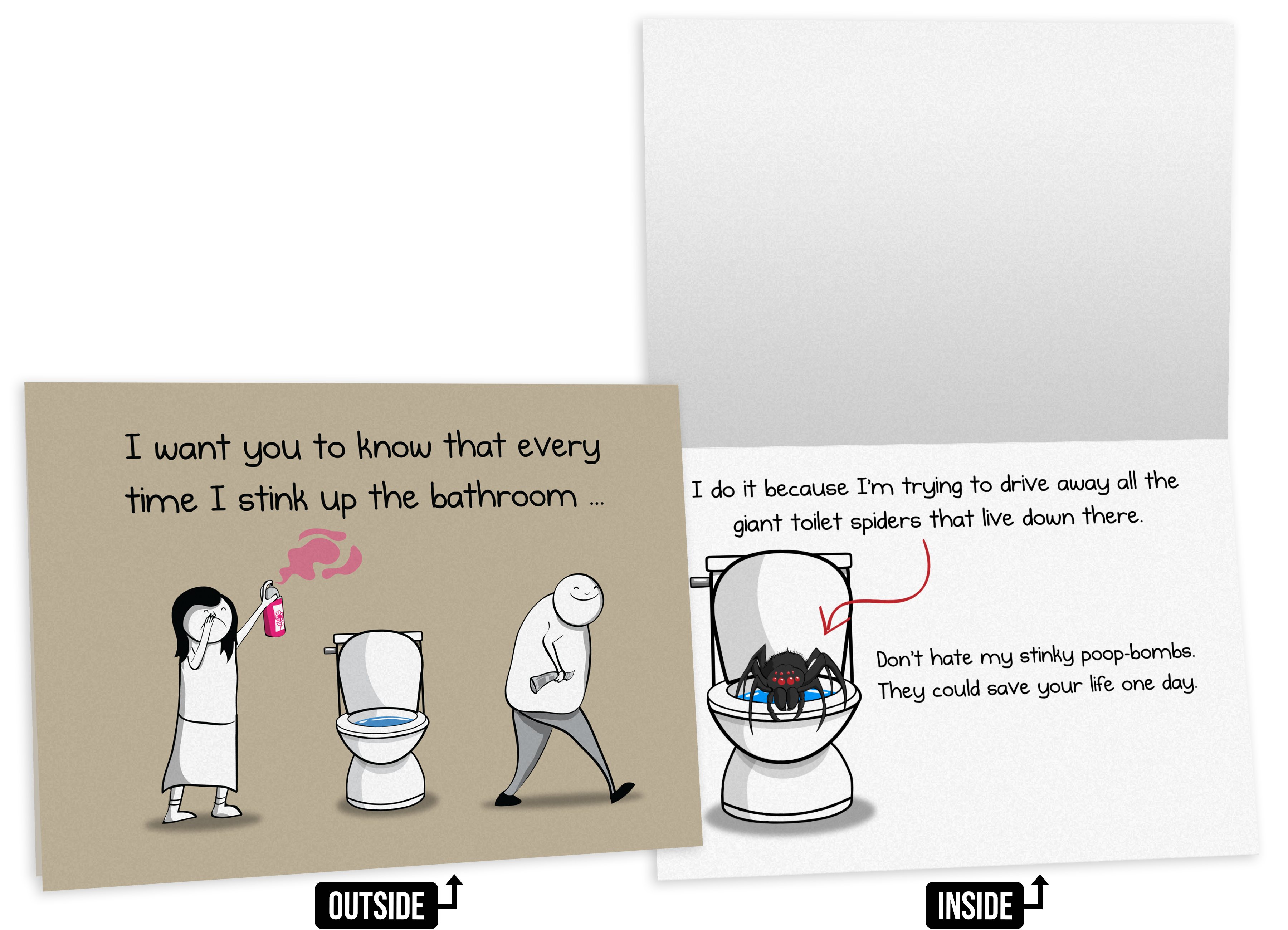 NSFW Toilet Spider - Love & Friendship Greeting Card