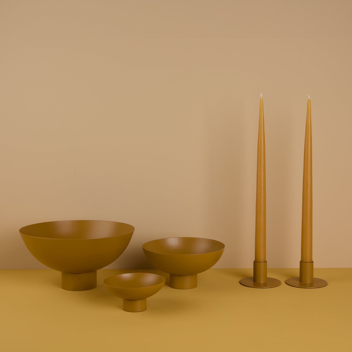 Essential Footed Bowl Decor Bundle - Mustard