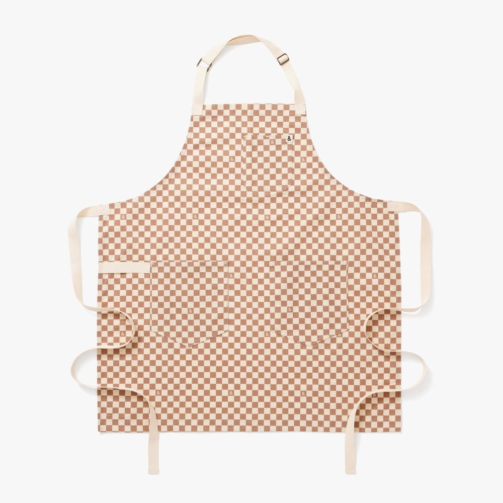 Desert Brown Check Essential Apron