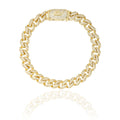 Men's Moissanite Diamond Cuban Bracelet in Yellow Gold Vermeil - 8.5MM