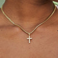 Micro Diamond Cross in Yellow Gold