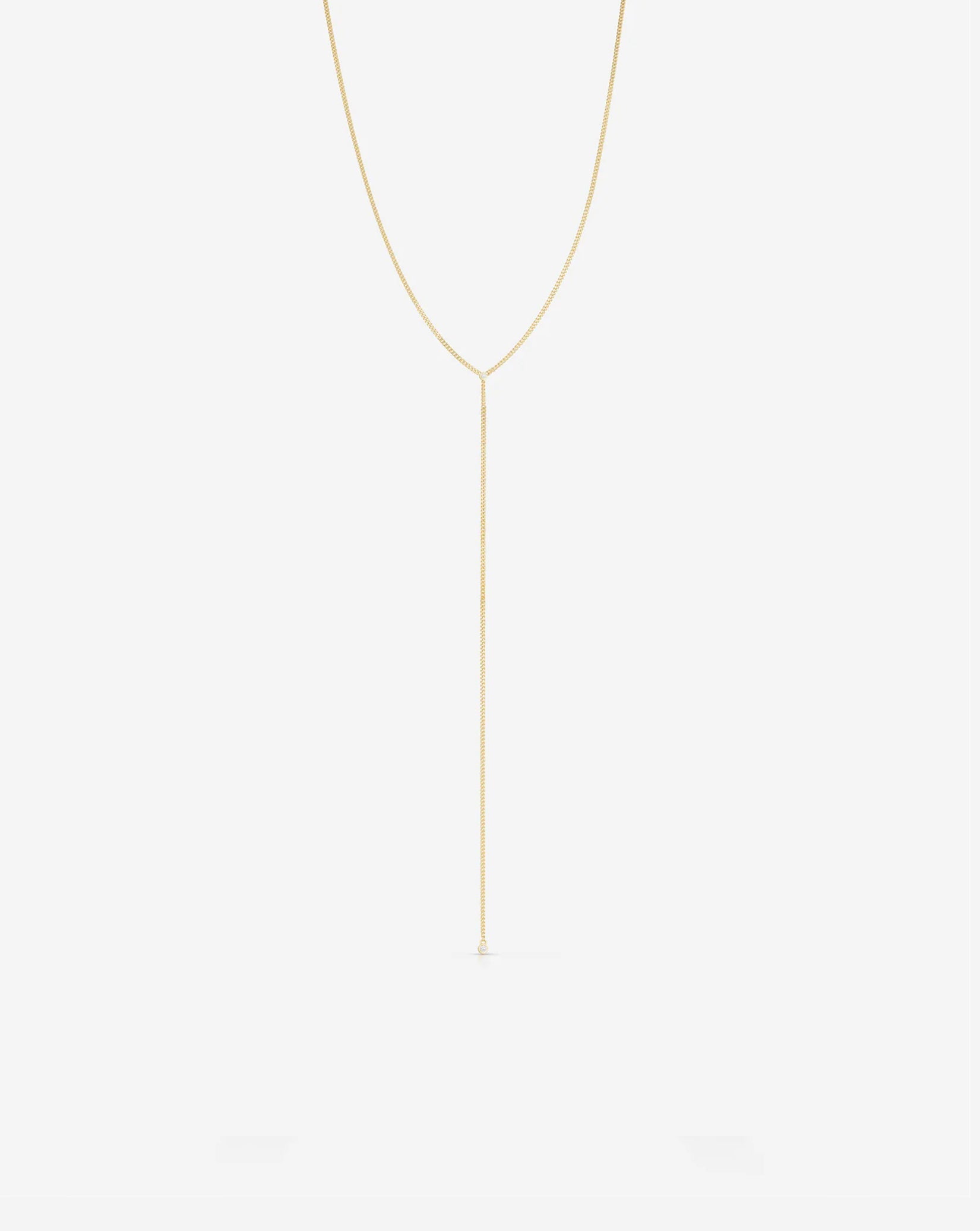 Diamond Cut Curb Chain Lariat