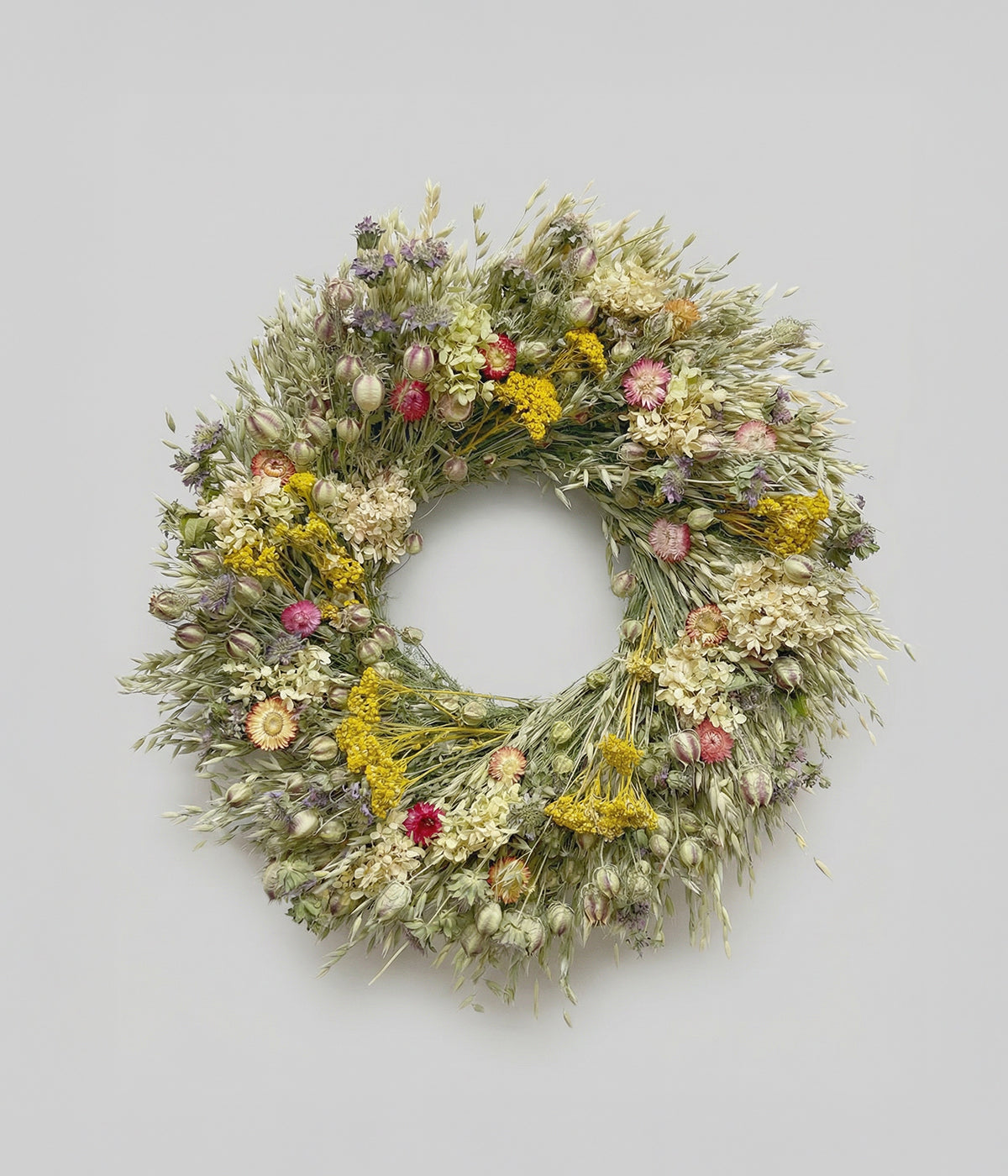 Linden Dried Oat & Mixed Botanical Wreath, 22"