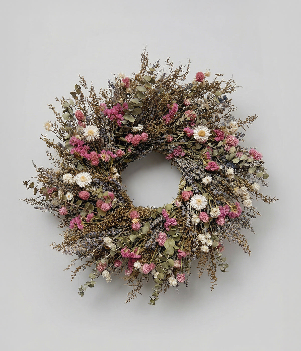 Camille Dried Blossom & Mixed Floral Wreath, 22"