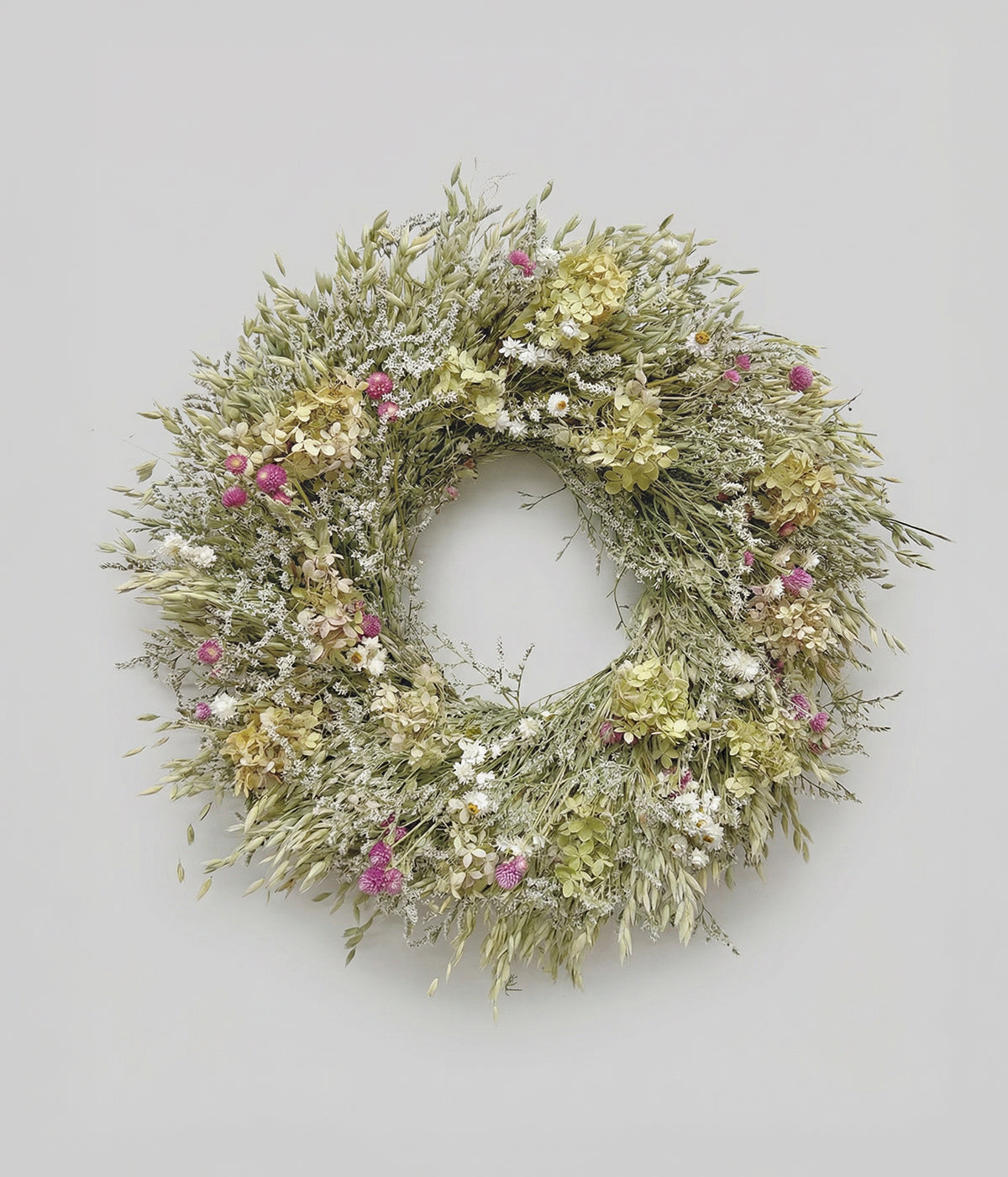Eleanor Dried Oat and Hydrangea Wreath, 22"