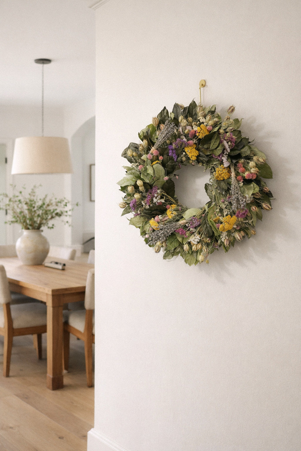 Vivienne Preserved Leaves & Dried Lavender Wreath, 22"