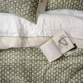 Dusty Green Flora Block Print Quilt + Sham Set (King)