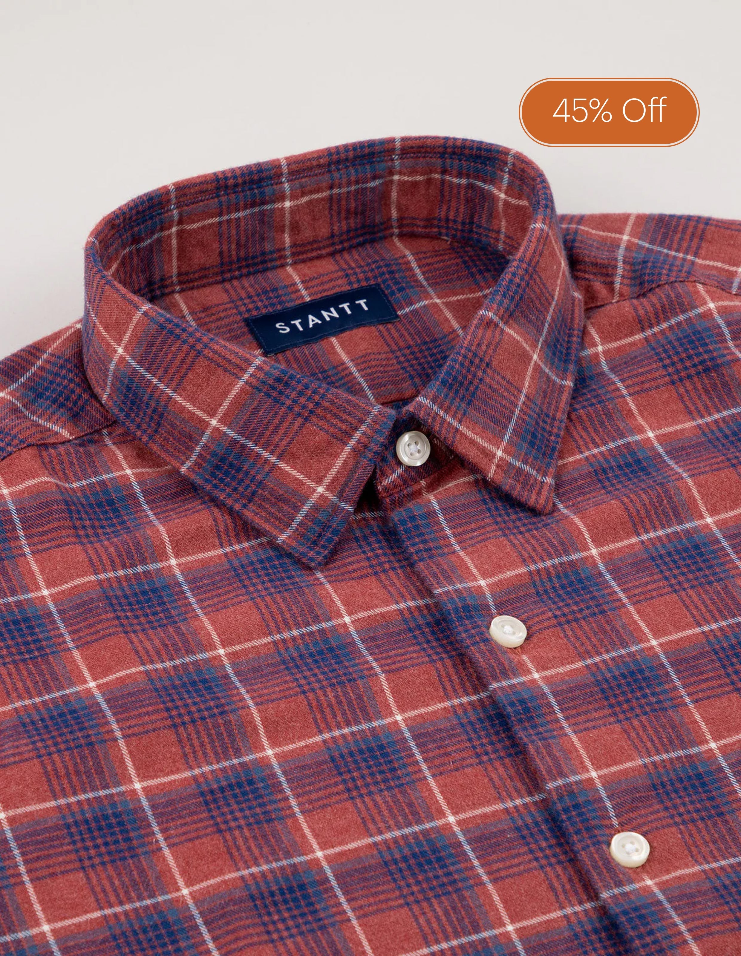 Dusty Red and Royal Blue Raker Flannel