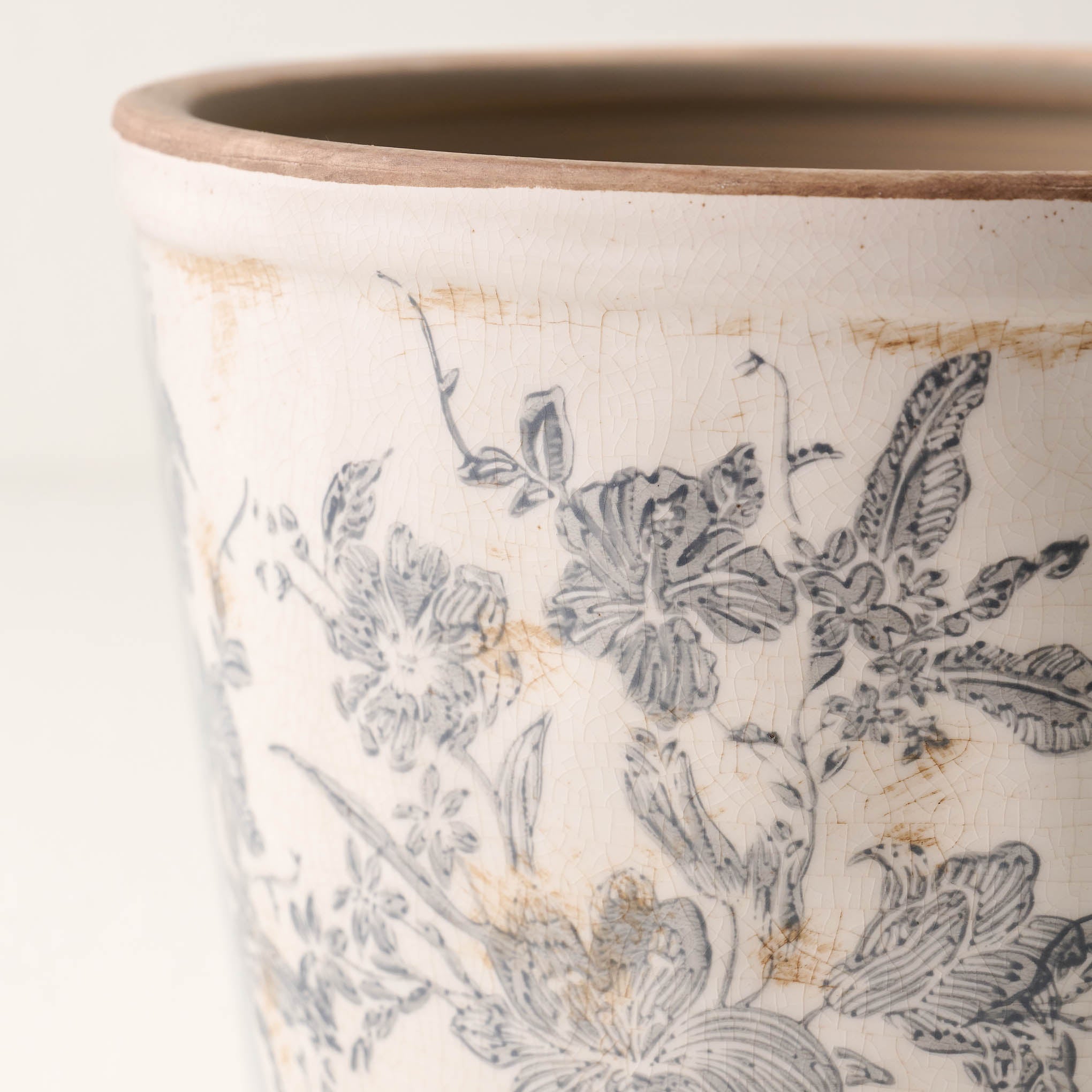 Grey and White Distressed Planter