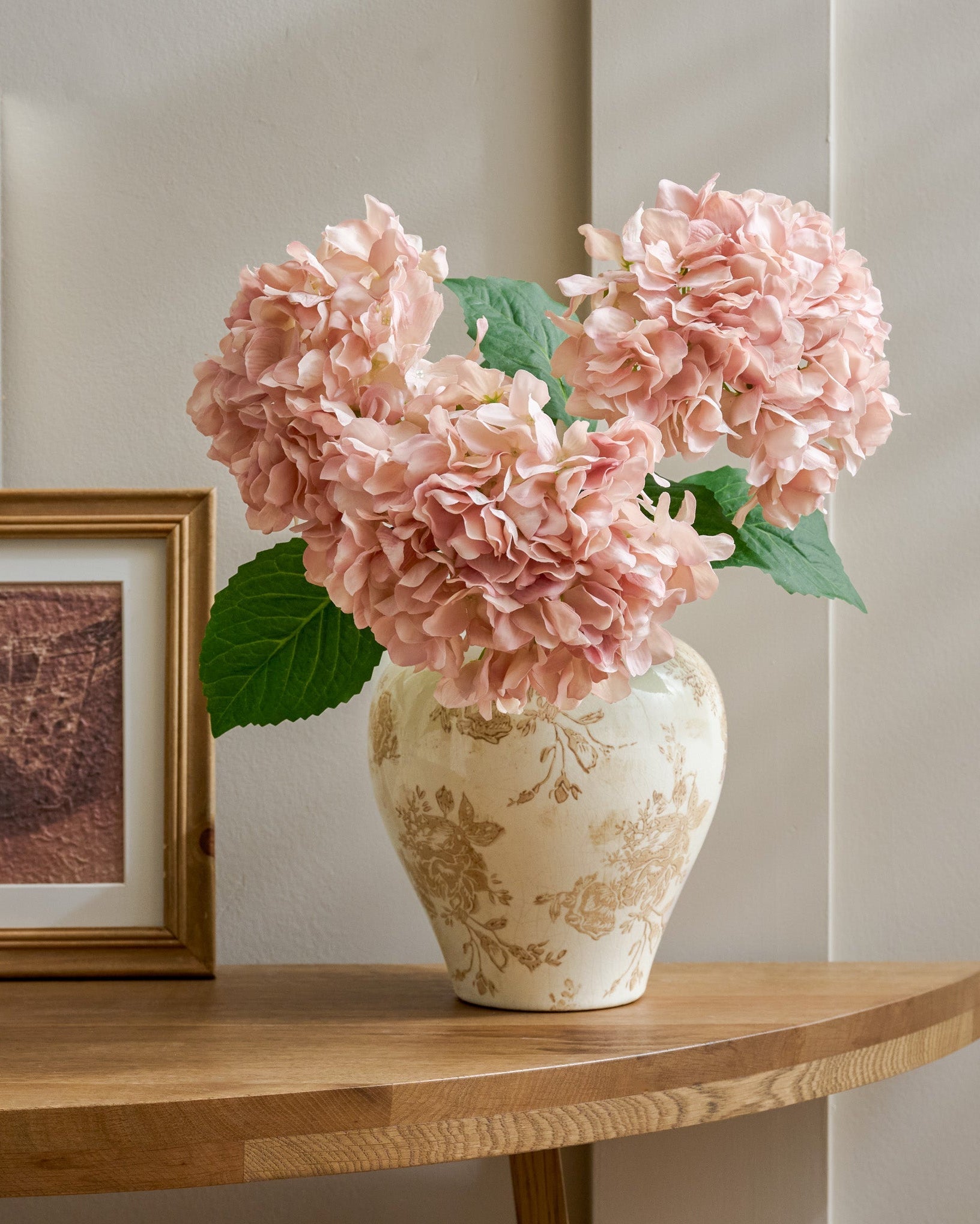 Taupe Distressed Floral Vase