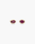 Ellipse Studs Pair in 14K / Ruby