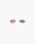 Marquise Studs Pair in 14K / Pink Sapphire