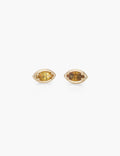 Marquise Studs Pair in 14K / Yellow Sapphire