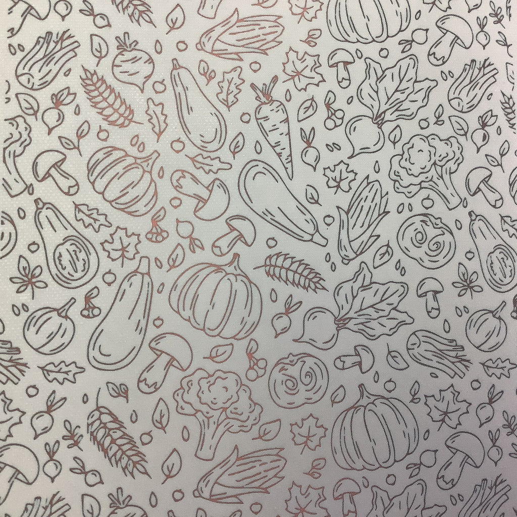 Harvest Silkscreen pumpkins gourds corn mushrooms clay stencil