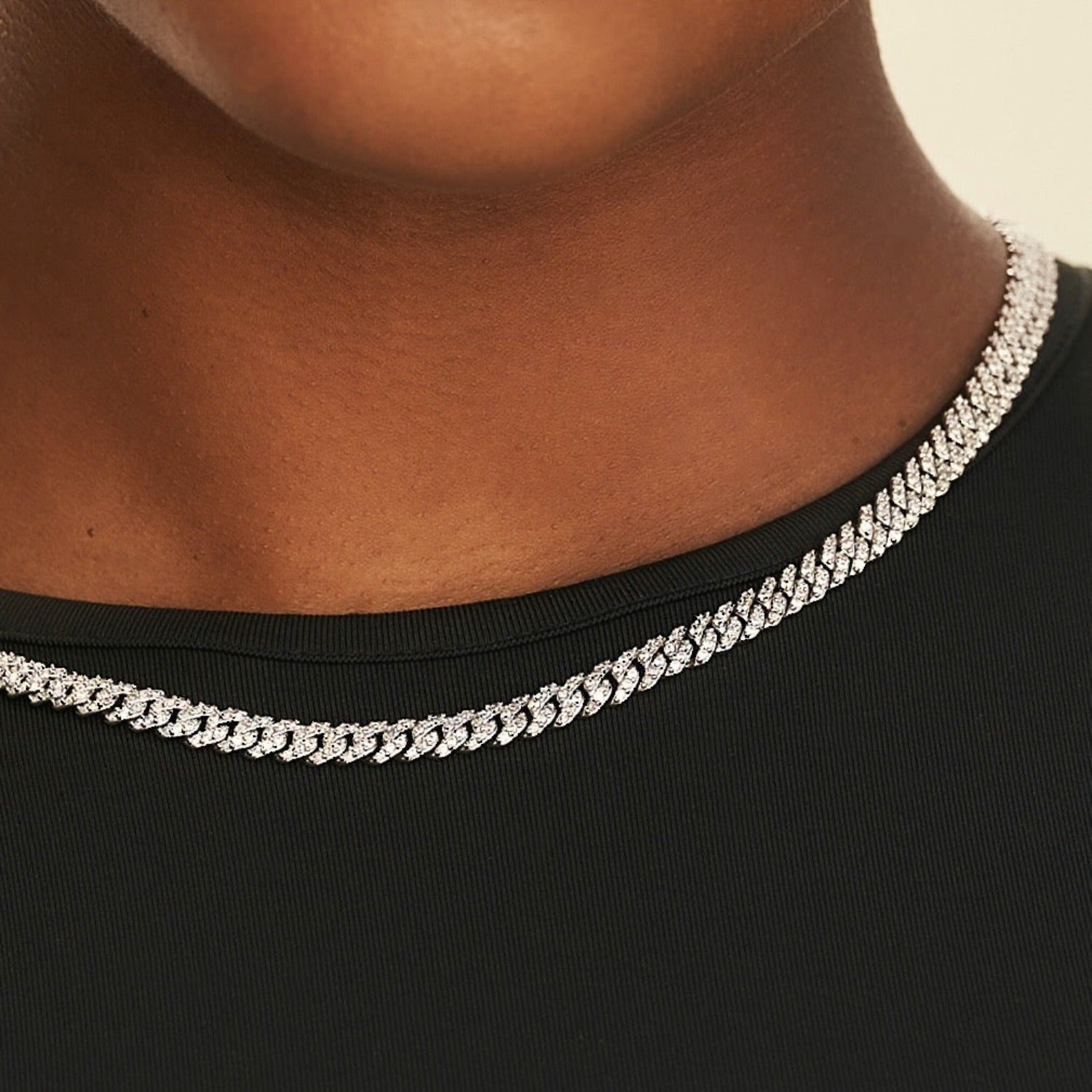 Micro Diamond Prong Necklace + Bracelet Bundle in White Gold - 6mm