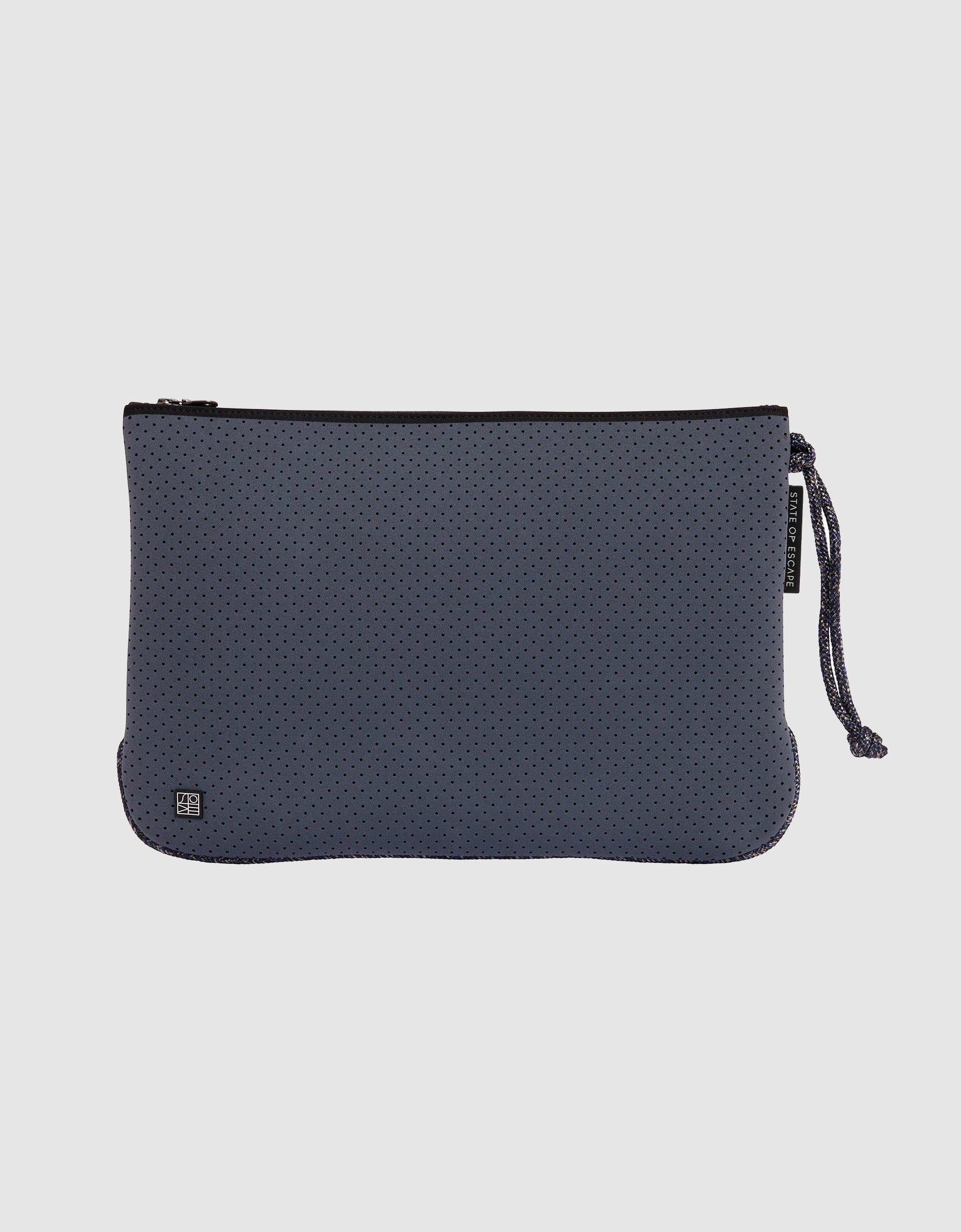 Everyday large flat pouch in pewter