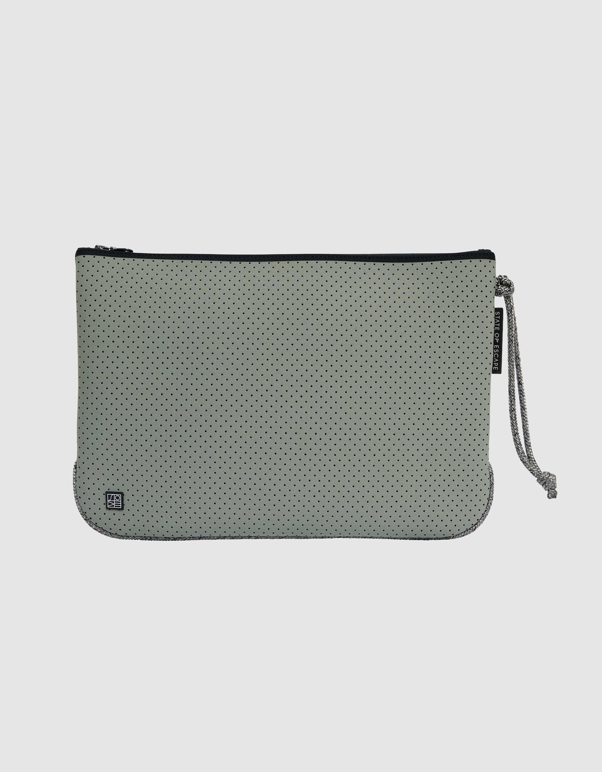Everyday large flat pouch in sage green