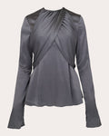 Elowen Satin Gathered Crossover Top