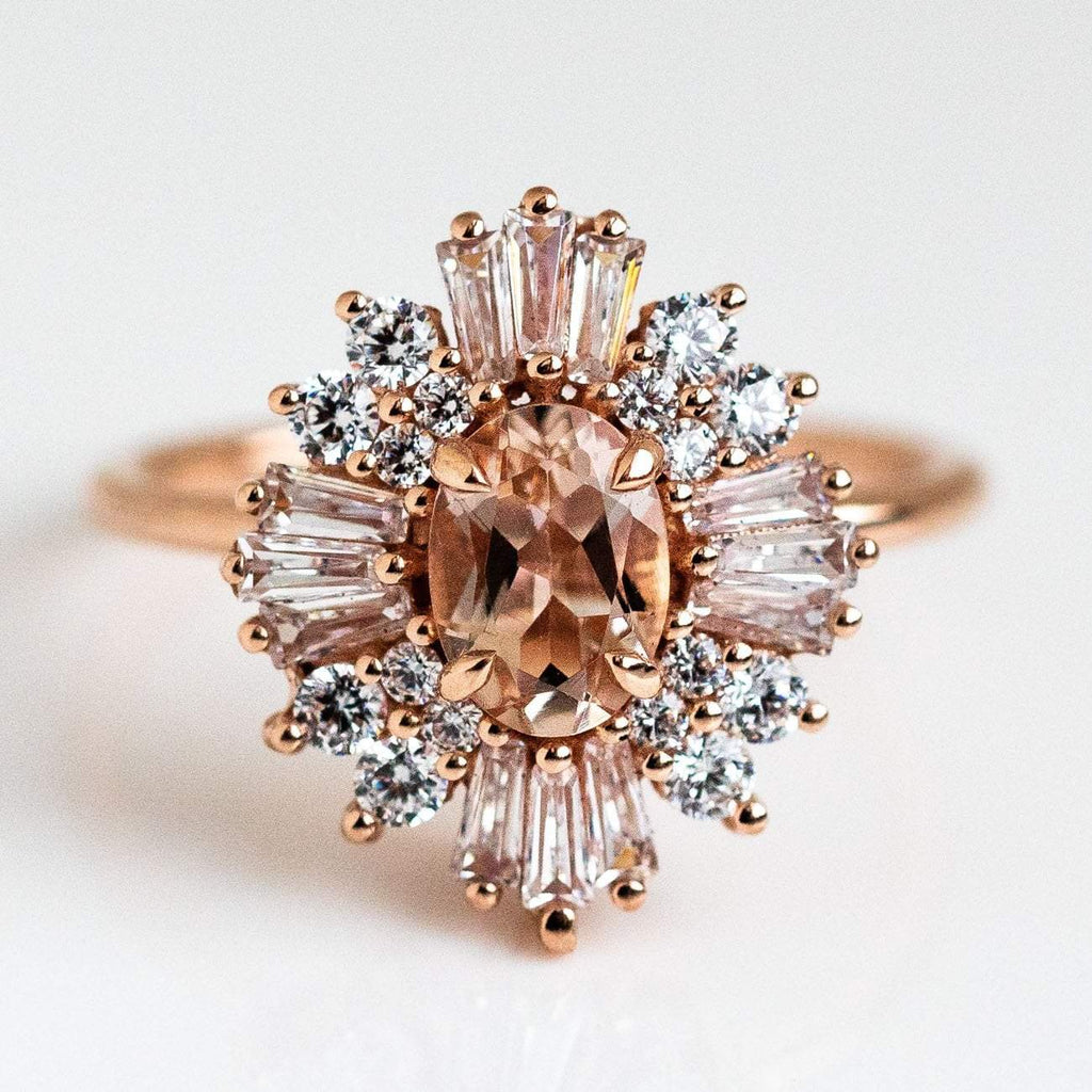 14K Rose Gold Victoria Vintage Cluster Ring