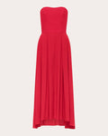 Ezra Silk Charmeuse Strapless Corset Midi Dress