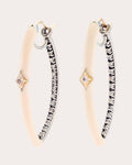Morganite Two-Tone Small Star Hoop Earrings