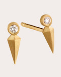 Dagger 18K Gold Diamond Stud Earrings